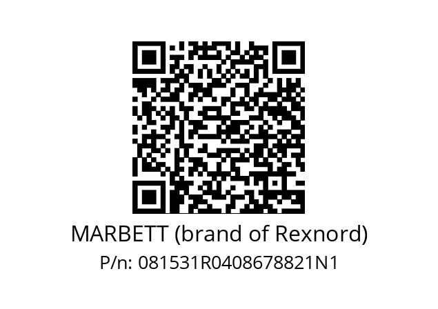  R0408 678821 N1 MARBETT (brand of Rexnord) 081531R0408678821N1