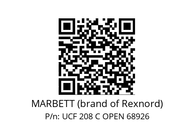   MARBETT (brand of Rexnord) UCF 208 C OPEN 68926