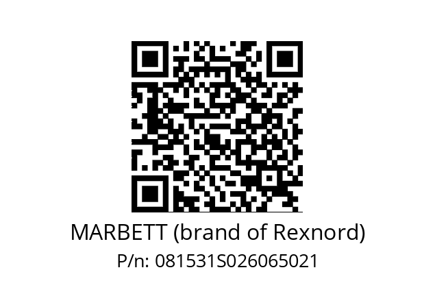   MARBETT (brand of Rexnord) 081531S026065021