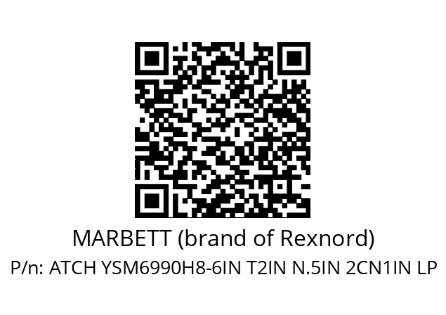   MARBETT (brand of Rexnord) ATCH YSM6990H8-6IN T2IN N.5IN 2CN1IN LP