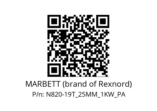   MARBETT (brand of Rexnord) N820-19T_25MM_1KW_PA