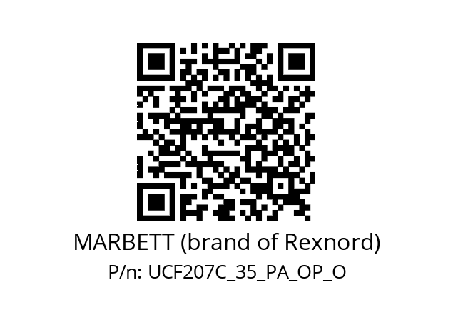   MARBETT (brand of Rexnord) UCF207C_35_PA_OP_O