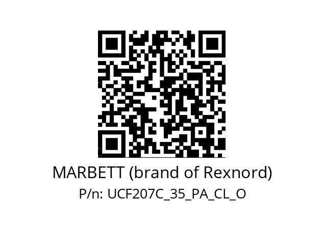   MARBETT (brand of Rexnord) UCF207C_35_PA_CL_O