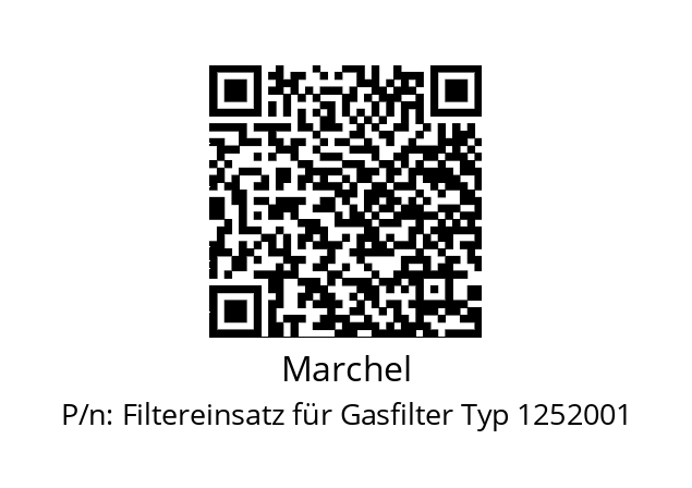   Marchel Filtereinsatz für Gasfilter Typ 1252001