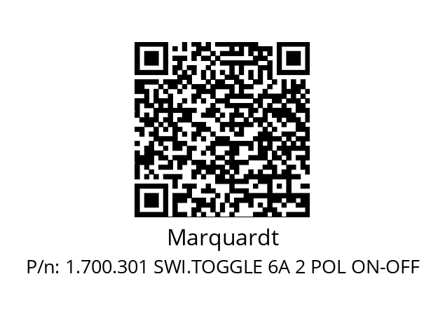   Marquardt 1.700.301 SWI.TOGGLE 6A 2 POL ON-OFF