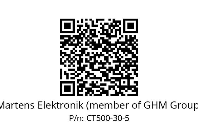   Martens Elektronik (member of GHM Group) CT500-30-5