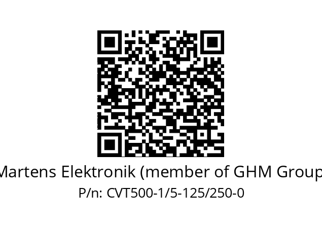   Martens Elektronik (member of GHM Group) CVT500-1/5-125/250-0