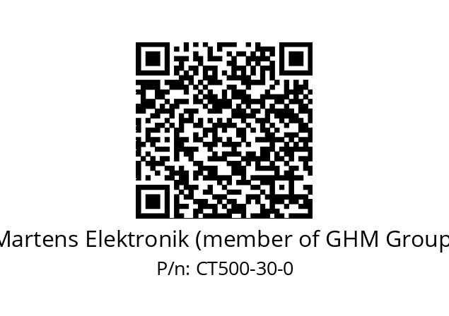   Martens Elektronik (member of GHM Group) CT500-30-0