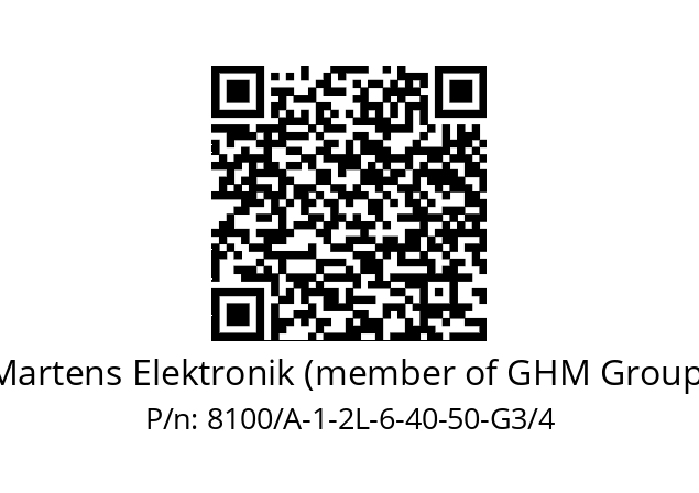   Martens Elektronik (member of GHM Group) 8100/A-1-2L-6-40-50-G3/4