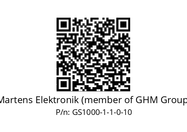   Martens Elektronik (member of GHM Group) GS1000-1-1-0-10