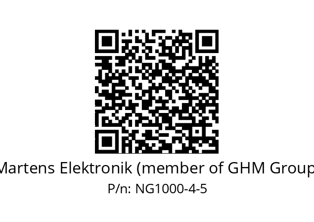   Martens Elektronik (member of GHM Group) NG1000-4-5