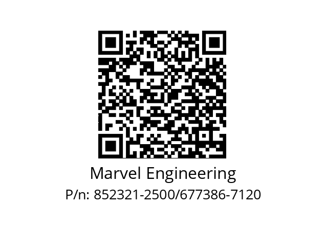   Marvel Engineering 852321-2500/677386-7120