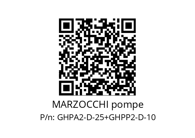   MARZOCCHI pompe GHPA2-D-25+GHPP2-D-10