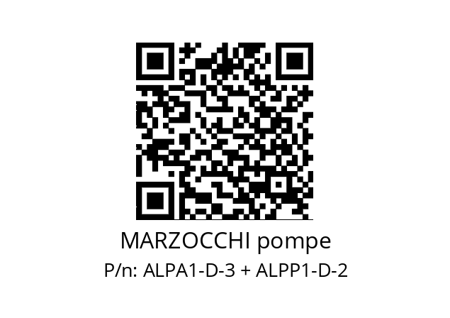   MARZOCCHI pompe ALPA1-D-3 + ALPP1-D-2