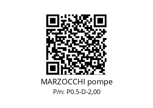   MARZOCCHI pompe P0.5-D-2,00