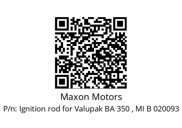   Maxon Motors Ignition rod for Valupak BA 350 , MI B 020093