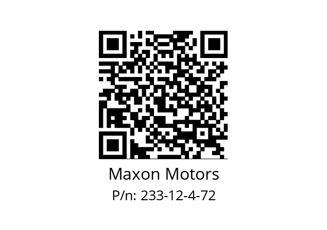   Maxon Motors 233-12-4-72