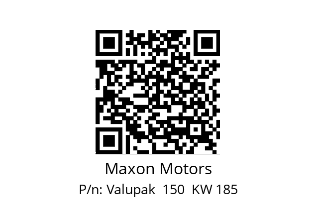   Maxon Motors Valupak  150  KW 185