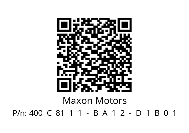   Maxon Motors 400  C  81  1  1  -  B  A  1  2  -  D  1  B  0  1