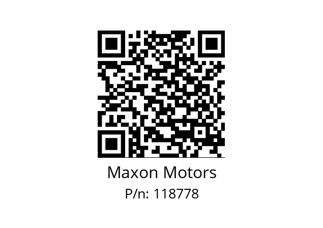   Maxon Motors 118778