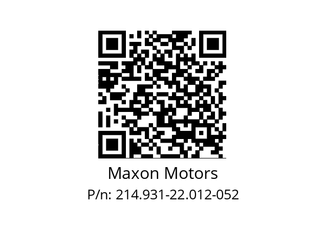   Maxon Motors 214.931-22.012-052