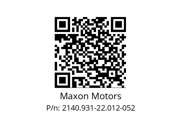   Maxon Motors 2140.931-22.012-052