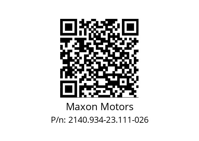   Maxon Motors 2140.934-23.111-026