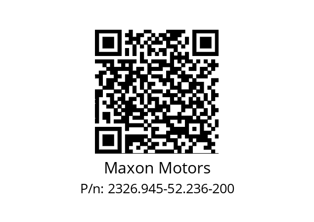   Maxon Motors 2326.945-52.236-200