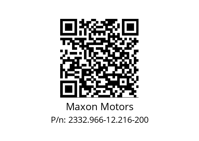   Maxon Motors 2332.966-12.216-200