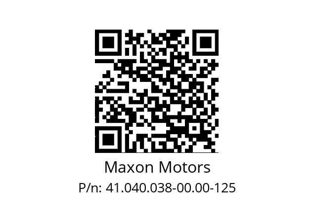   Maxon Motors 41.040.038-00.00-125