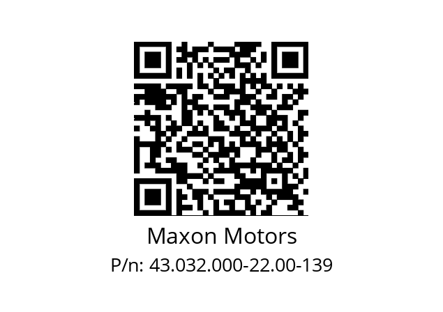   Maxon Motors 43.032.000-22.00-139