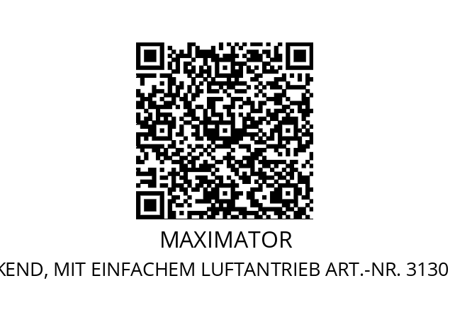   MAXIMATOR S35TYP S 35-05 EINFACHWIRKEND, MIT EINFACHEM LUFTANTRIEB ART.-NR. 3130.0198TYPTYP S 35-05 EINFACHWIR