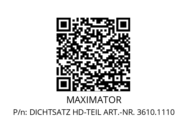   MAXIMATOR DICHTSATZ HD-TEIL ART.-NR. 3610.1110