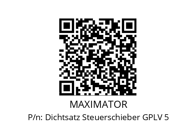   MAXIMATOR Dichtsatz Steuerschieber GPLV 5