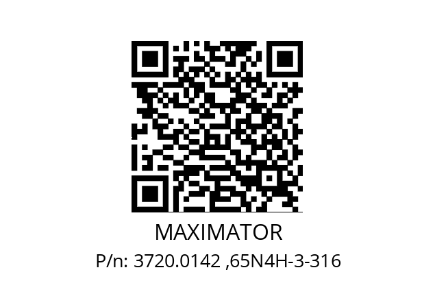   MAXIMATOR 3720.0142 ,65N4H-3-316