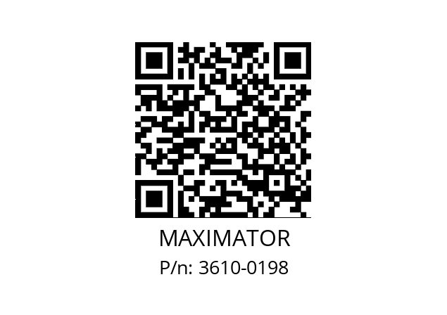   MAXIMATOR 3610-0198