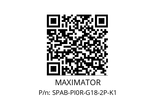   MAXIMATOR SPAB-PI0R-G18-2P-K1