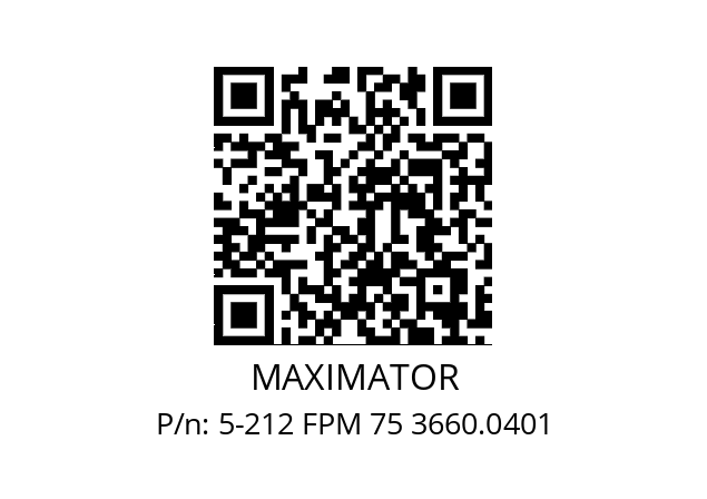   MAXIMATOR 5-212 FPM 75 3660.0401