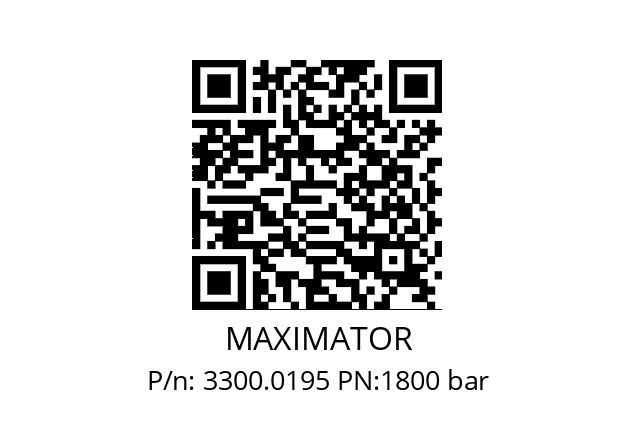   MAXIMATOR 3300.0195 PN:1800 bar