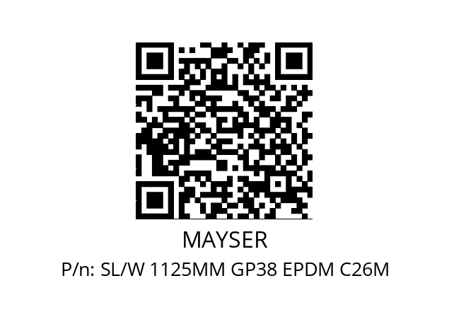   MAYSER SL/W 1125MM GP38 EPDM C26M