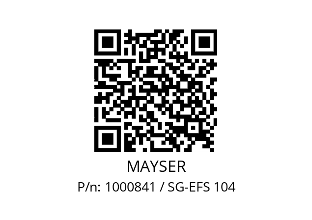   MAYSER 1000841 / SG-EFS 104