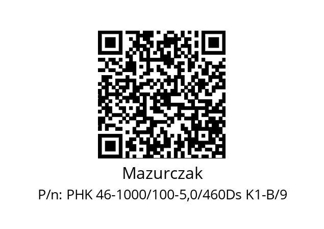   Mazurczak PHK 46-1000/100-5,0/460Ds K1-B/9