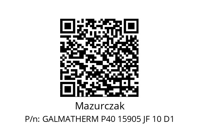   Mazurczak GALMATHERM P40 15905 JF 10 D1