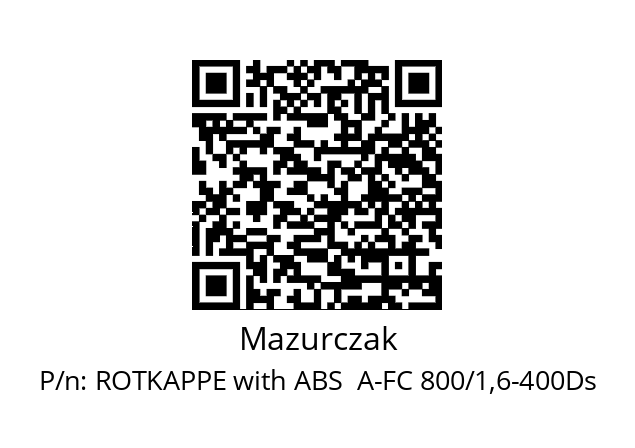   Mazurczak ROTKAPPE with ABS  A-FC 800/1,6-400Ds