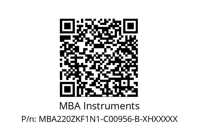   MBA Instruments MBA220ZKF1N1-C00956-B-XHXXXXX