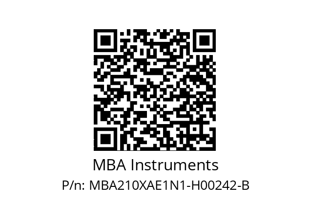   MBA Instruments MBA210XAE1N1-H00242-B