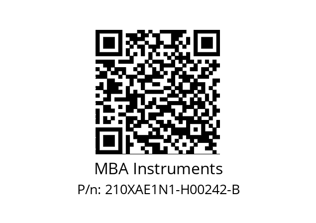   MBA Instruments 210XAE1N1-H00242-B