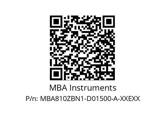   MBA Instruments MBA810ZBN1-D01500-A-XXEXX