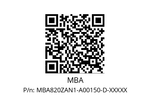   MBA MBA820ZAN1-A00150-D-XXXXX