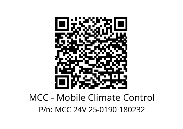   MCC - Mobile Climate Control MCC 24V 25-0190 180232